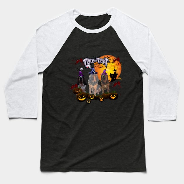 Bloodhound Halloween Trick or treat Baseball T-Shirt by nounejm